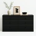 thumbnail image 3 of Prepac Astrid 6 Drawer Wooden Double Dresser, 15.5" x 47.5" x 26.85", Black, 3 of 13