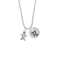 thumbnail image 2 of Delight Jewelry Two-tone Gingerbread Man with Crystal Buttons Silvertone Script Initial Disc - N - Charm Necklace, 20"+3", 2 of 4