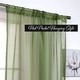 thumbnail image 2 of Aurora Home  Linen-Textured Semi-Sheer Curtain Panels Rod-Pocket Panel Pair - 84" & 96" 52 X 84 - Green, 2 of 5