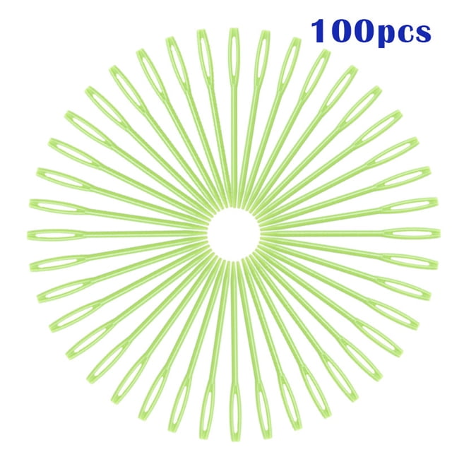 100PCS Plastic Sewing Needles,2.8" Colored Handcraft Needles for Yarn and Fabric,Multipurpose Craft and Mending Kit,F
