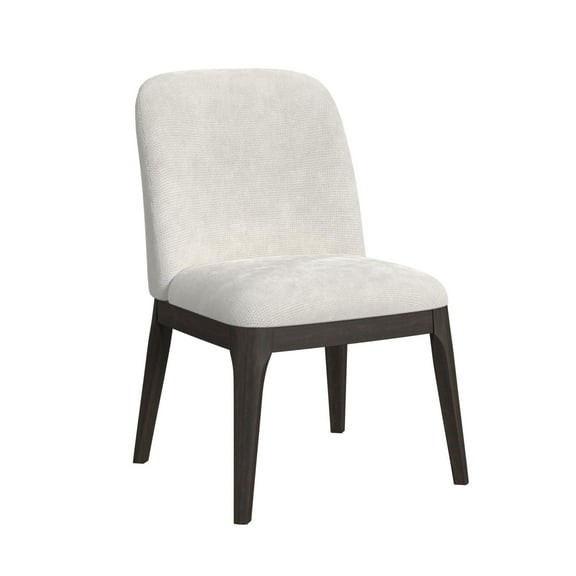 Sutton Dining Side Chair with White Fabric in Dark Brown (2 Per Carton)