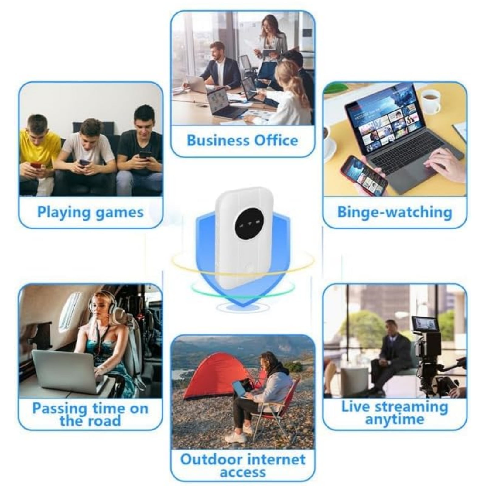 2PCs Portable Wifi Hotspot For Travel Portable Wifi Router 4G/5G Pocket Wifi For Travel Router For Hotel Wifi [Internet In Your Pocket], Free Wifi Anywhere(Without SIM Card)