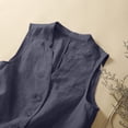 thumbnail image 4 of Fancifize Summer Vest for Women V Neck Button Up Lightweight Sleeveless Jackets Vintage Casual Outerwear, 4 of 5