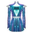 thumbnail image 3 of iiniim Women Metallic Shiny Cosplay Costume A-line Dress Astronaut Fancy Dress Outfits Blue M, 3 of 7