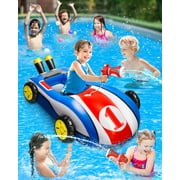 Hot Bee Inflatable Ride-on Pool Floats with Water Gun for Kids, Car Swimming Toys, Summer Outdoor Pool Game Toys for Ages 3-8, Toddler Pool Float Boys Girls 3 4 5 6+