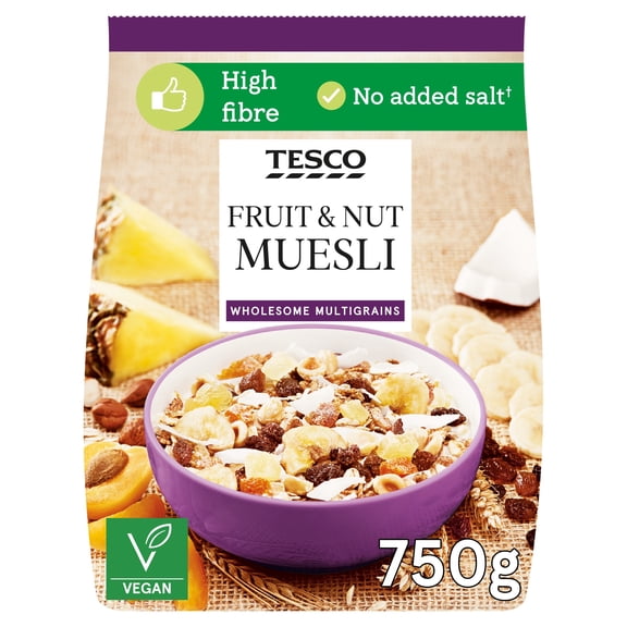 Tesco Fruit & Nut Muesli 750G, Imported from Britain