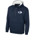 thumbnail image 2 of Men's Colosseum Navy BYU Cougars Half-Zip Hoodie, 2 of 3