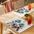 thumbnail image 4 of Retro Placemats Set of 12, Abstract Green Flowers Butterfly Wood Grain Non-Slip Place Mats Washable Table Mats for Kitchen Dining Table Decorations Indoor/Outdoor, 4 of 9