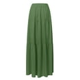 thumbnail image 4 of Holidaya Solid Color Front Button Skirt Maxi Vacation Beach Outfits Women Denim Mini Skirt Daybed Skirt Long Skirt with Slit Table Skirt Clips Women's Day & Work Skirts Midi Skirt with Slit High Slit, 4 of 4
