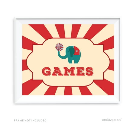 Games Carnival Circus Birthday Party Signs