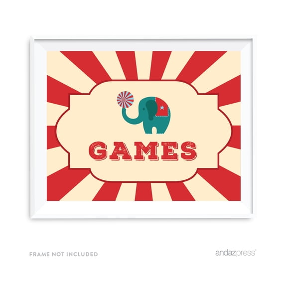Games Carnival Circus Birthday Party Signs