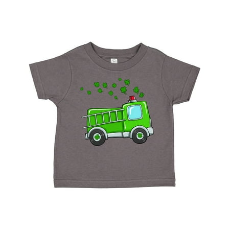 

Inktastic St. Patrick s Day Green Fire Truck with Clovers Gift Toddler Boy or Toddler Girl T-Shirt