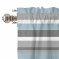 thumbnail image 4 of Kitchen Window Curtains Valance and Tier Set, Haze Blue Ocean Anchor Rod Pocket Tier Curtains and Valance 3 Piece Set, Coastal Gray White Stripe Window Treatment for Bedroom Living Room, 4 of 9