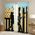 thumbnail image 2 of jejeloiu Baseball Game Gaming Curtains Pack of 2 (42x84 Each),Ball Sport Curtains Blackout,Abstract American Flag Bedroom Curtains For Boys Kids,Ultra Soft Home Decor, 2 of 6