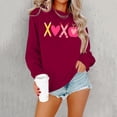 thumbnail image 5 of Valentine's Sweatshirt for Women 2026 Love Heart Graphic Pullover Crewneck Long Sleeve Tops Valentines Sweatshirt Red XL, 5 of 6