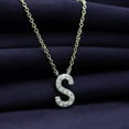 thumbnail image 4 of 18K Yellow Gold Plated Initial Necklace | Moissanite Diamond Alphabet Necklace | Dainty Necklaces for Her | Letter "S" Pendant Necklace |18" + 2" Adjustable Chain, 4 of 6