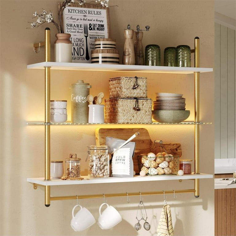 White wall shelves with hooks hotsell
