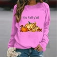 thumbnail image 2 of VKOYWKM Thanksgiving Shirt for Women It's Fall Yall Pumpkin T-Shirt Halloween Thanksgiving Long Sleeve Shirt Tops Holiday Crew Neck Pullover Sweatshirt, 2 of 4