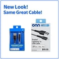 thumbnail image 3 of onn 6ft Lightning to USB-A Braided Charging Cable, MFI Certified, Black - Compatible with iPhone 14/13/12/11/X/XR/XS/8/7/6/5, iPad, Airpods and more, 3 of 10
