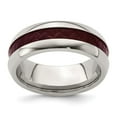 thumbnail image 6 of Edward Mirell Stainless Steel Red Carbon Fiber 8mm Band, 6 of 7