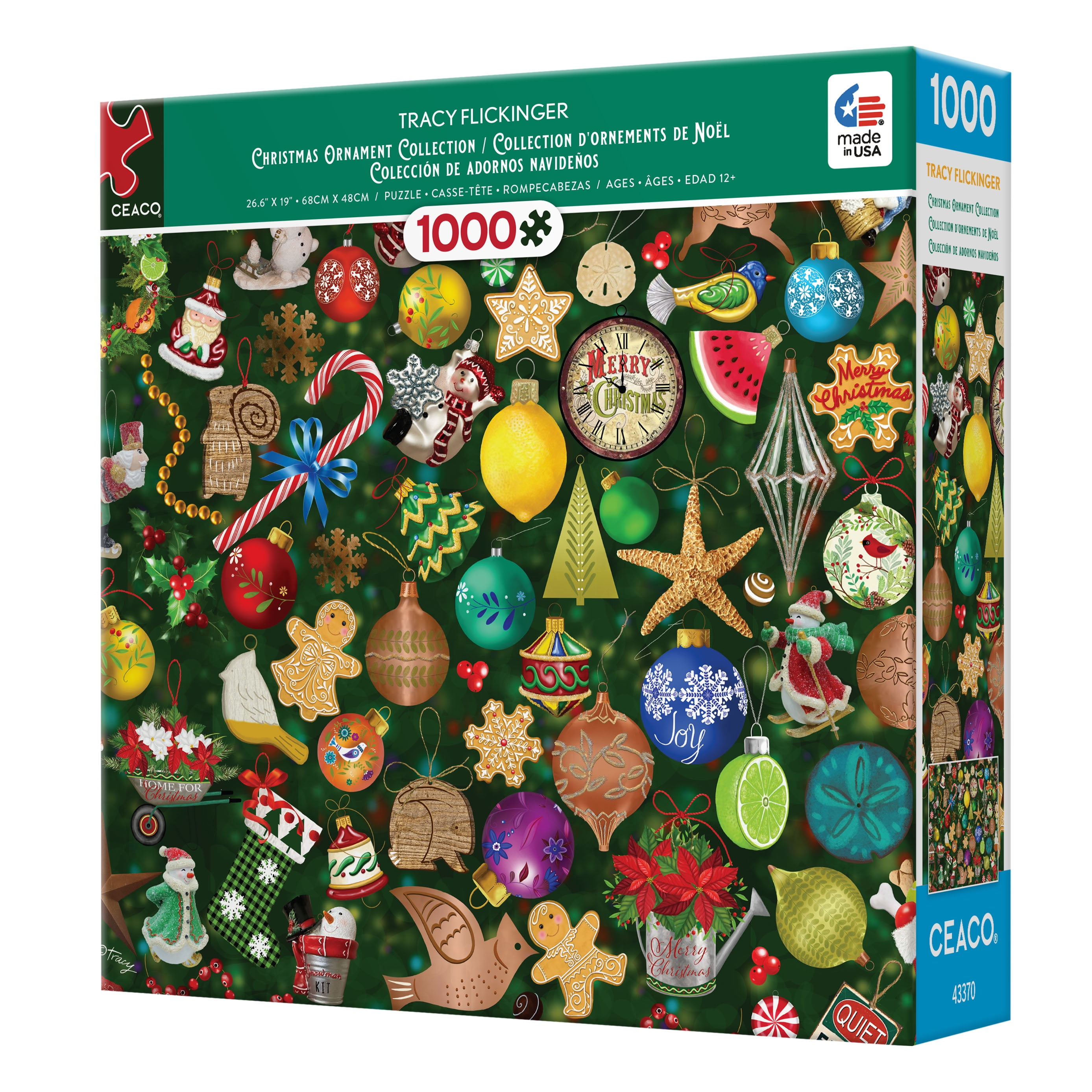 Ceaco 1000 Piece Christmas Ornament Collection (Tracy Flickinger) Interlocking Jigsaw Puzzle