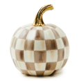 thumbnail image 1 of Calabaza de resina MACKENZIE-CHILDS Mini a cuadros marrones y blancos, 1 of 6
