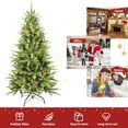 thumbnail image 4 of Makeatree 4 ft Pre-Lit Pencil Christmas Tree, Artificial Slim Xmas Tree with 424 PE & PVC Mixed Branches, 150 LED Lights, 4 of 9