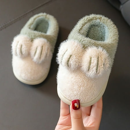 

Dyfzdhu Kids Cotton Slippers Girls Boys Memory Foam Comfy House Slippers Bedroom Home Slippers Winter Warm Indoor Shoes
