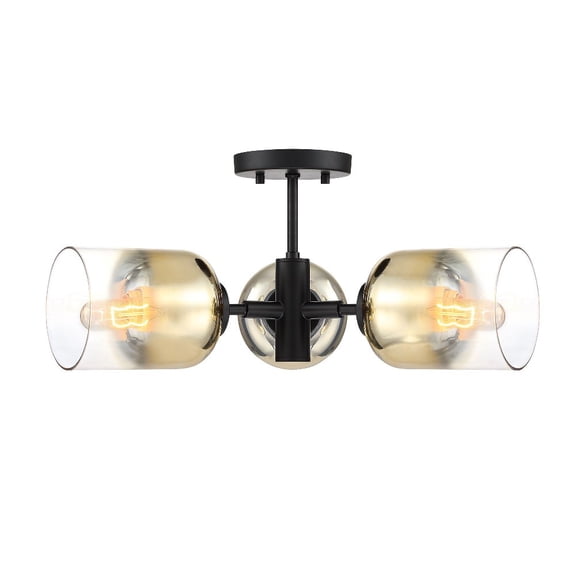 D306M-3SF-MB Designers Fountain Gatsby - 3 Light Semi-Flush Mount -9.25 Inch Tall and 20.5 Inch Wide