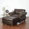 thumbnail image 4 of Roundhill Furniture Leinster Faux Leather Upholstered Ottoman, Brown, 4 of 4
