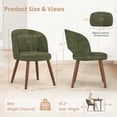 thumbnail image 4 of Dycanpo Upholstered Dining Chairs Set of 2, Wooden Dining Side Chairs with Curved Backrest & Individual Back Cushion, Green Color, 4 of 8