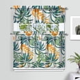 thumbnail image 2 of 3PCS Hawaii Floral Kitchen Window Curtains Set, 27.5x36in Polyester Tier and Valance, Exotic Jungle Plant Pattern for Small Windows in Kitchen, Bathroom, or Café, 2 of 6