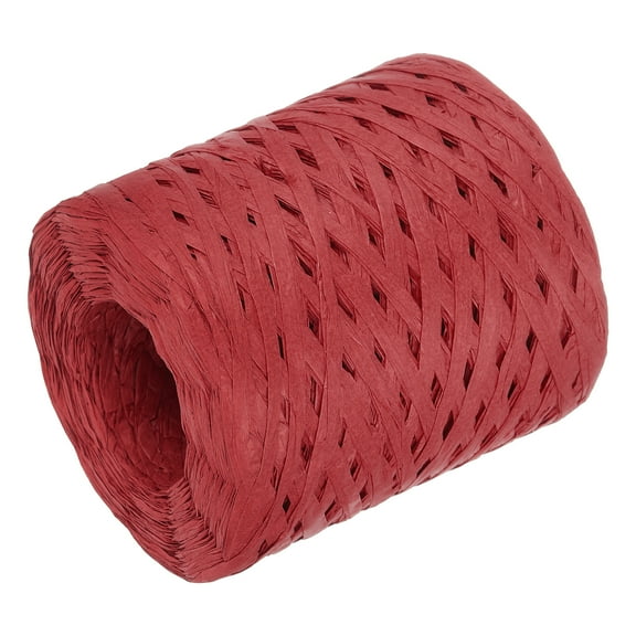 Uxcell Raffia Paper Craft Rope Ribbon 219 Yards Red for Decoration