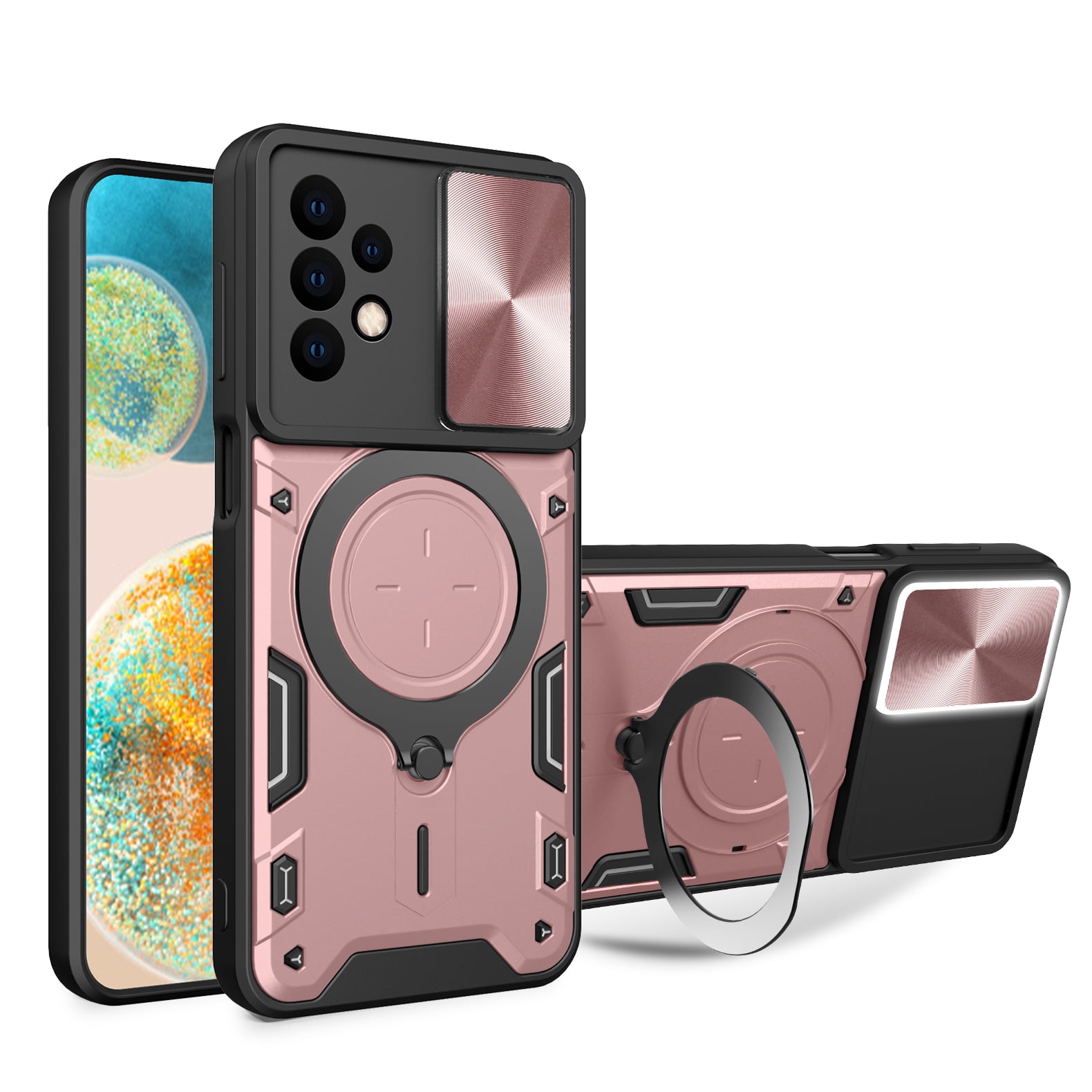 Xilaimitoo for Galaxy A23 5G Case, Samsung A23 5G Case with Slide Camera Cover, Full Body Military-Grade Phone Case with Upgrade Kickstand for A23 5G, Gold