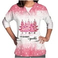 thumbnail image 1 of LSLJS Women Short Sleeve V-neck Tops Uniform Christmas Tree Printed Pockets Blouse Nursing, Christmas Scrub Tops, 1 of 2