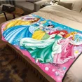 thumbnail image 5 of Manta de felpa suave con dibujos de princesas de Disney, manta de franela para sala de estar, dormitorio, cama, sofá, funda de picnic, 5 of 5