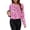 Hot Pink, variant on Women Bright Wavy Stripe Trendy Casual Blouse Tops Long Sleeve Loose Fit Silk Satin Bowknot Tie Collar Shirts Hot Pink XL