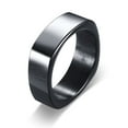 thumbnail image 2 of Wedding Rings for Men or Unisex. 8mm Black Square Band (Stainless Steel), 2 of 7