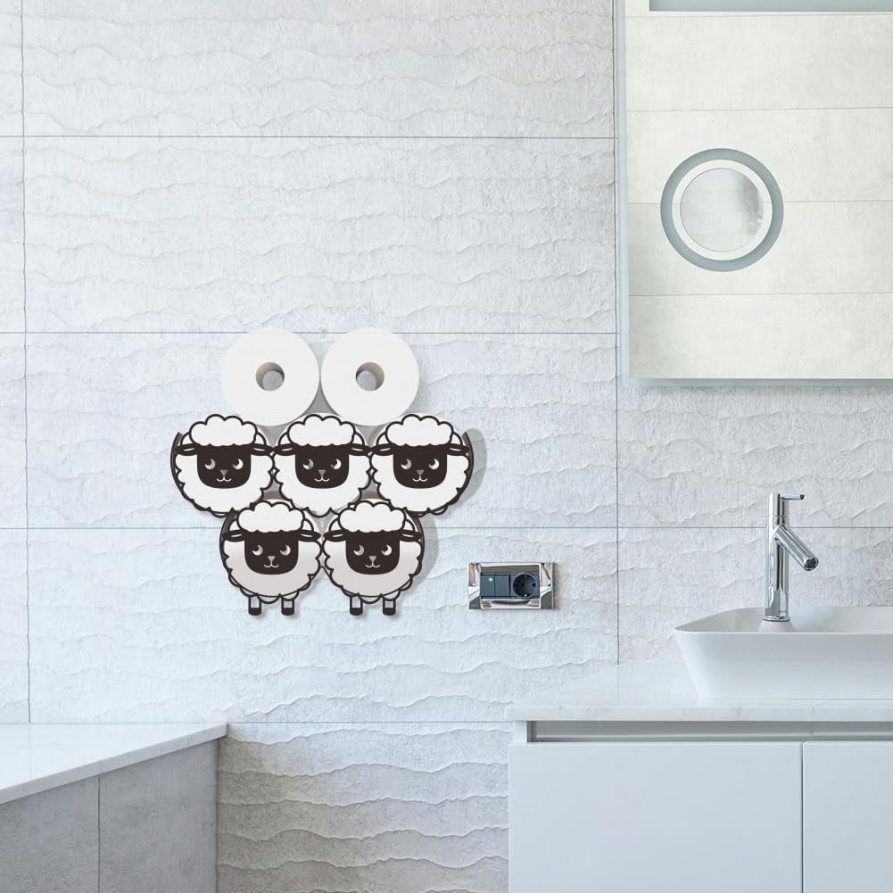 Sheep Toilet Paper Holder Stand Metal Sheep Animal Toilet Paper Storage 8 Rolls for Bathroom Funny Animal Toilet Paper Organizer Freestanding Toilet Paper Roll Holder for Home Office Décor