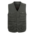 thumbnail image 2 of IROINNID Men's V-Neck Sleeveless Solid Color Leisure Outdoor Vest Jacket Lightweight Vest With Pockets, 2 of 9