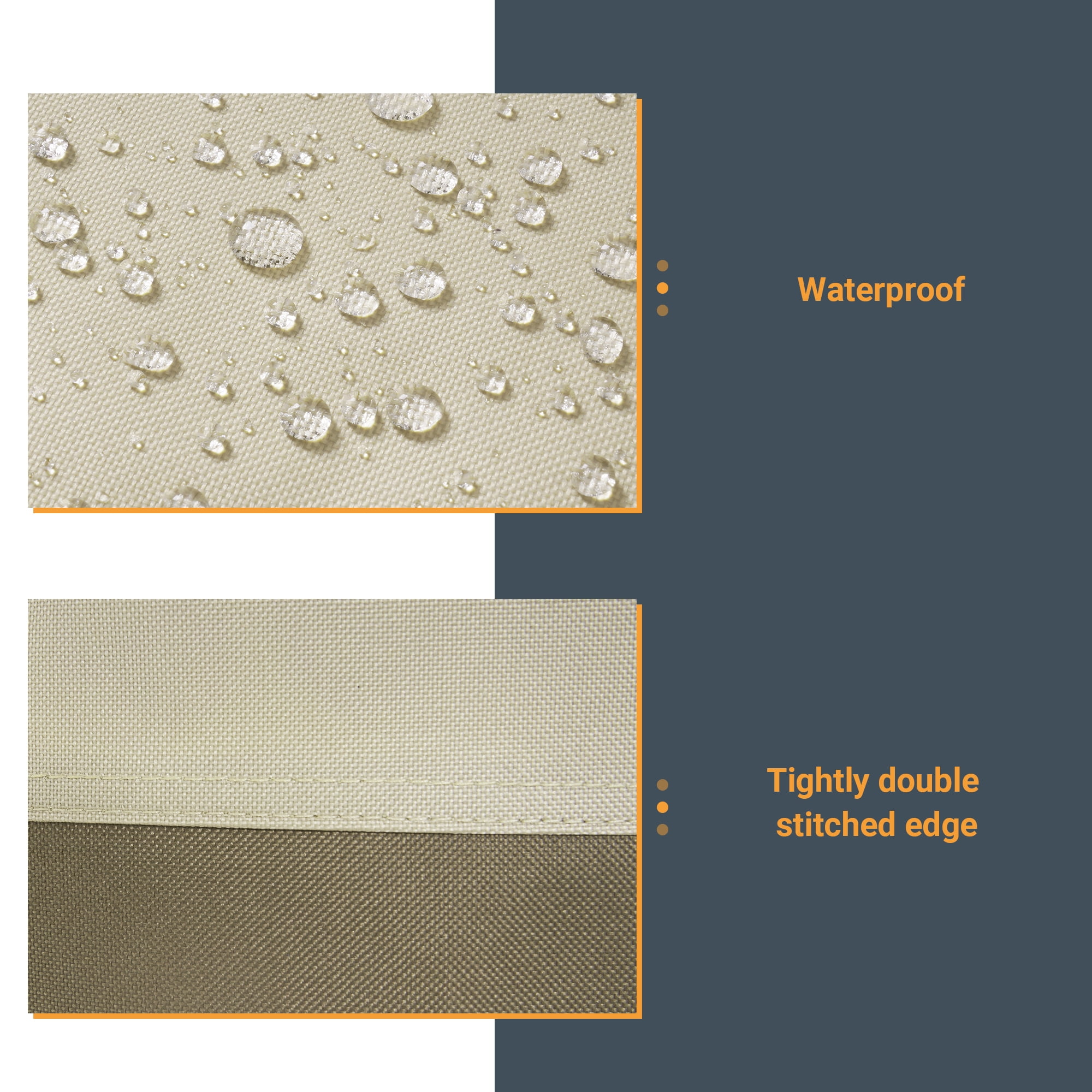ACEGOSES Patio Market Table Umbrella Covers Zippered Waterproof Outdoor Parasol Deck Umbrella Cover, Fit for 7.5–11 Feet,Khaki&Brown