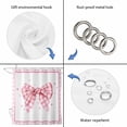 thumbnail image 4 of Pink Bowknot Shower Curtain, Waterproof Shower Curtains for Bathroom, Shining Stars Vintage White Plaid Modern Washable Fabric Bathtub Curtain Set Bath Decor with 12 Hooks Long 72"x84", 4 of 8