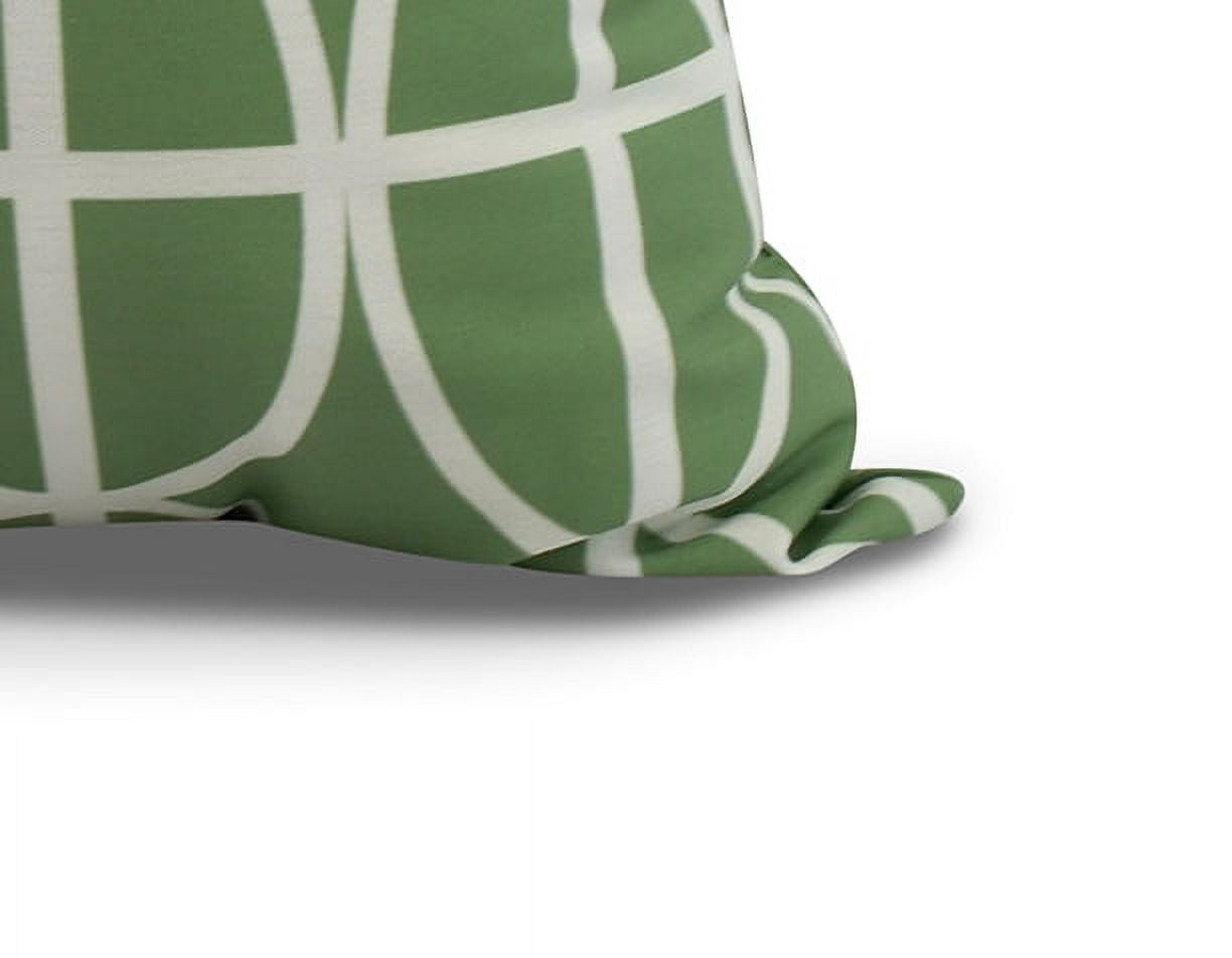 18 x 18 inch, Ovals and Stripes Geometric Print Pillow, Green