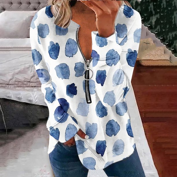 ICHUANYI Liquidación Tops para Mujer Otoño Manga Larga Suelta Jersey Camisa Elegante Casual Señoras Cuello Redondo Sudaderas ICHUANYI WER202308246222