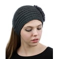 thumbnail image 2 of NYFASHION101 Stone Accent Hand Knitted Flower Winter Headband Headwrap - NAG320Y, Dark Gray, 2 of 4