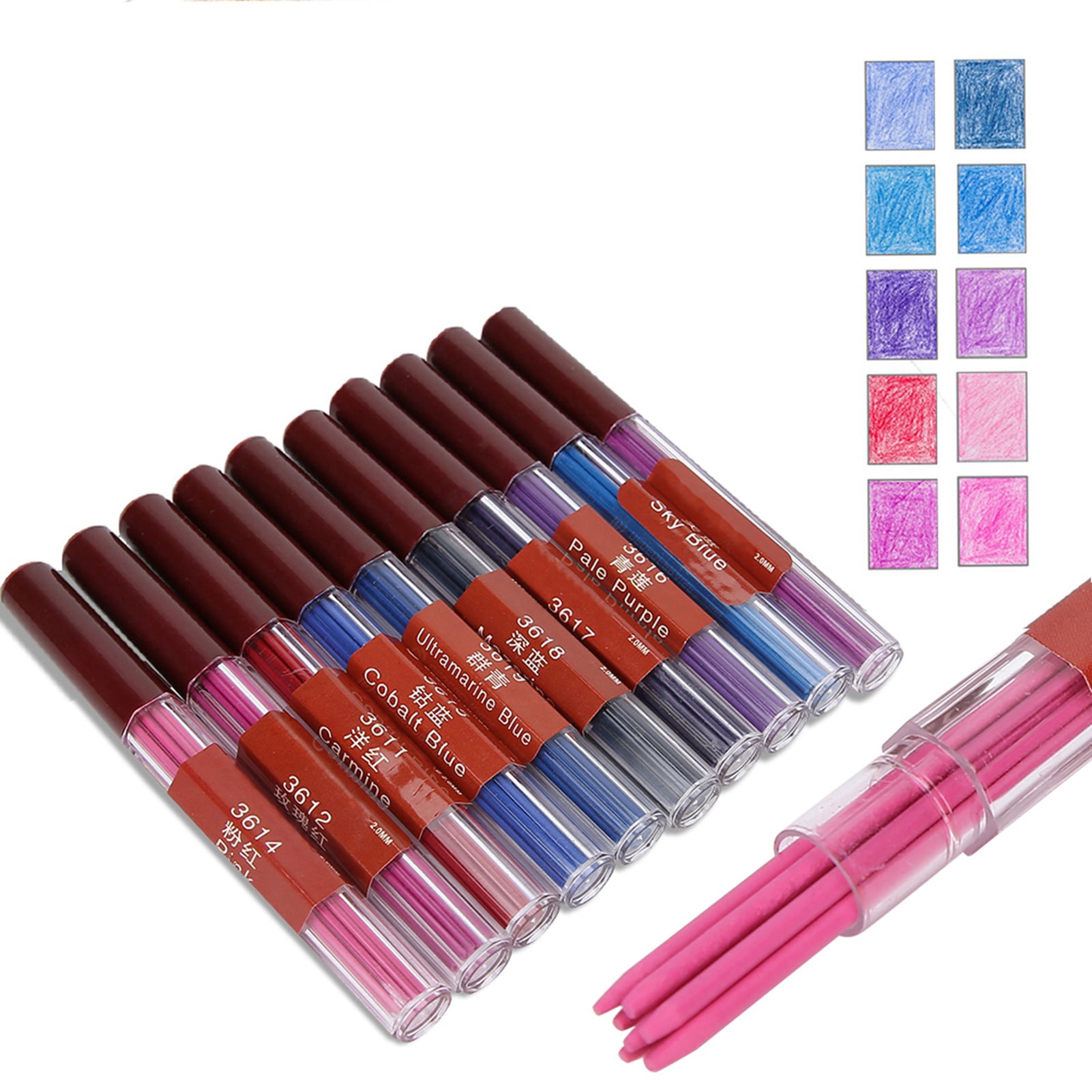 Automatic Pencil <span Style="background:red"></span> Refills, 2.0mm, 10 Colors, Safe, Eco,Friendly, Break,Resistant S