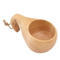 thumbnail image 2 of Taza de madera para acampar, estilo nórdico, pulida a mano, portátil, con asa, para café, té y leche., 2 of 14