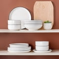thumbnail image 5 of Vancasso 16‑Piece Porcelain Dinnerware Set, Service for 4, Plates and Bowls Sets, Dinner Plates, Dessert Plates, Cereal Bowls, Dishwasher and Microwave Safe, White - Black, 5 of 11