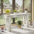 thumbnail image 6 of Tribesigns 63-Inch Farmhouse Console Table, Wooden Sofa Table Behind The Couch, Rectangular Entryway Table for Entrance, Hallway, Living Room (Distressed White), 6 of 7