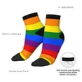 thumbnail image 5 of Women Men Athletic Socks Gay Pride Flag Rainbow Cushioned Quarter Ankle Socks, 5 of 7
